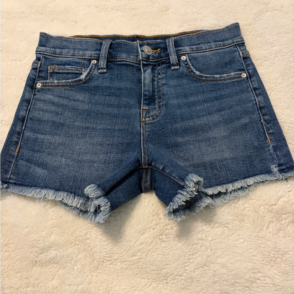 Hudson Jeans Dark Blue Denim Shorts with Contrast Stitching